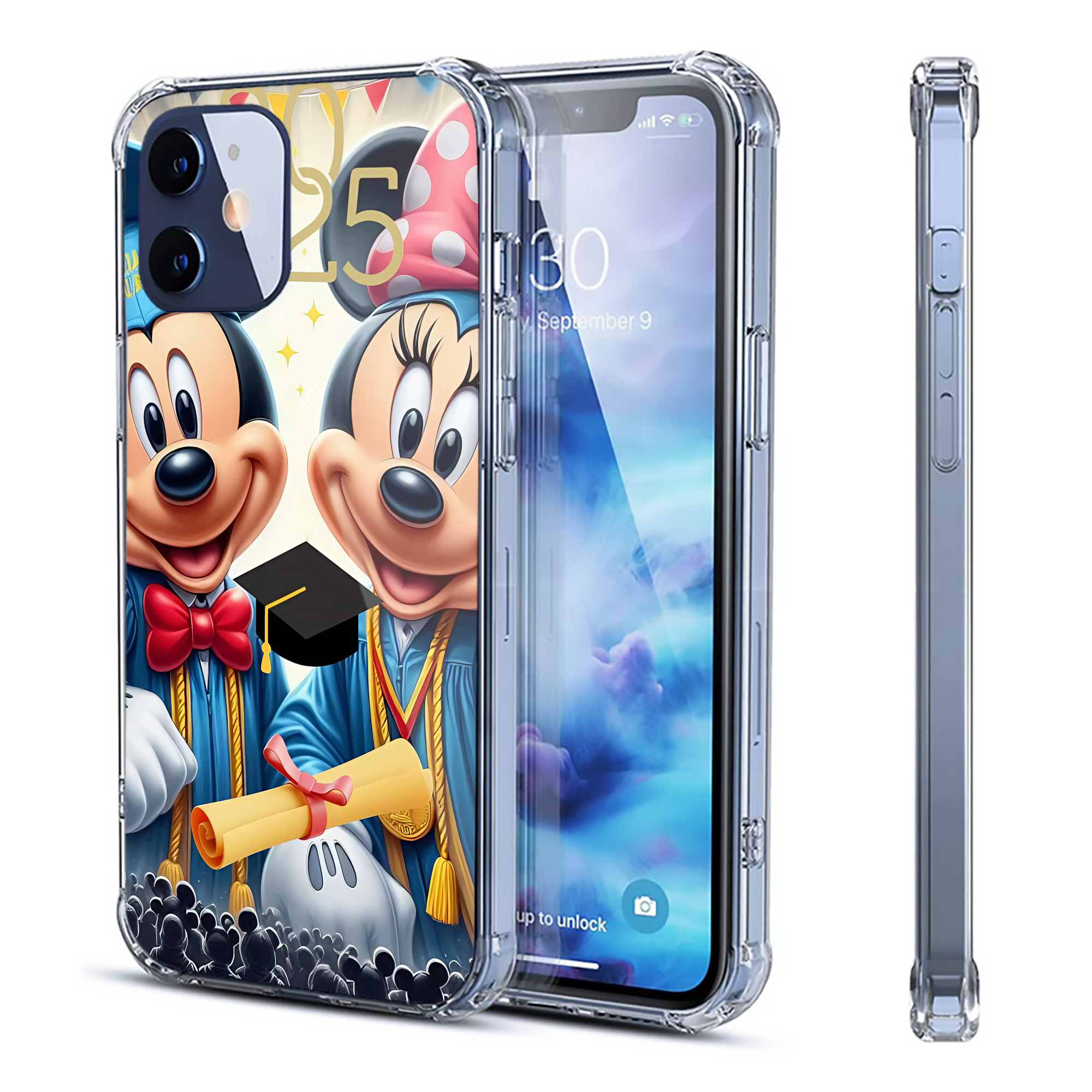 （画像用） ミッキーマウス Mickey Mouse 【iPhone 12シリーズ対応】透明スマホケース（クリアソフトケース）